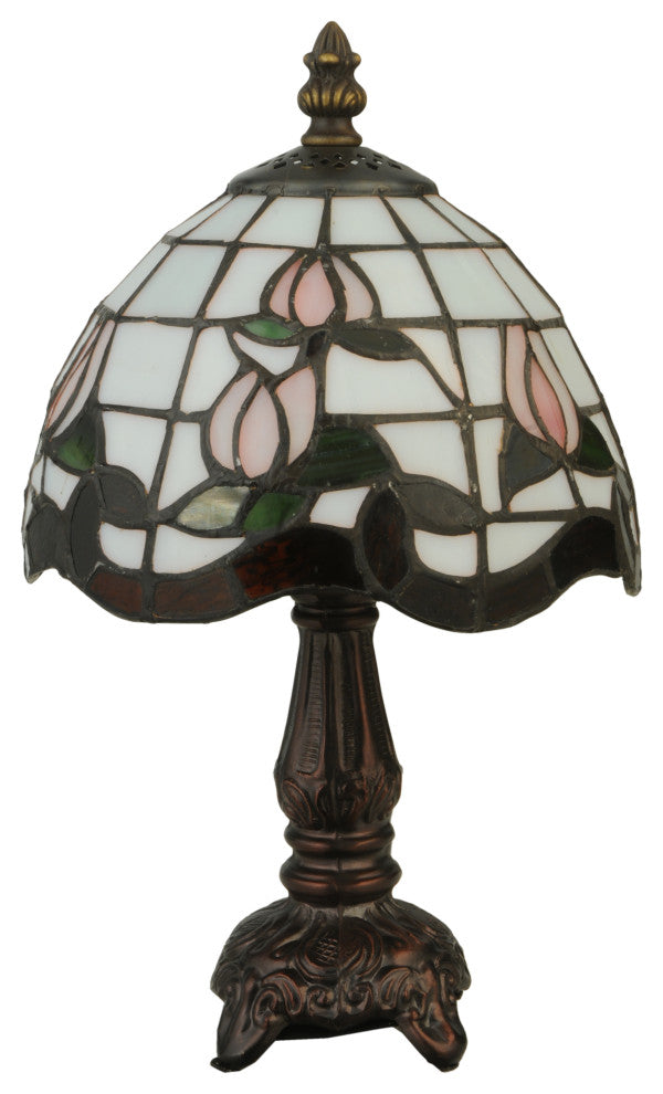 Meyda Lighting 132340 12"H Roseborder Mini Lamp