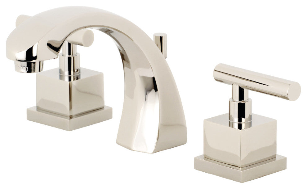 Kingston Brass Widespread Bathroom Faucet With Brass Pop-Up, Polished Nickel