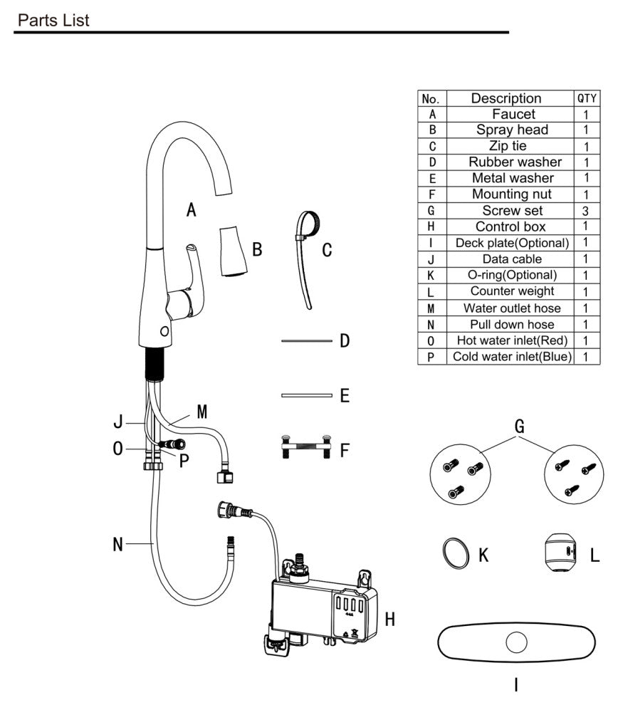 Single Handle Deck Mounted High Arc Pull Down Touchless Kitchen Faucet, Brushed
