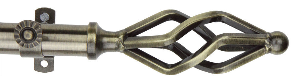 Vinci 13/16" 5-Sided Bay Window Curtain Rod, Antique Brass