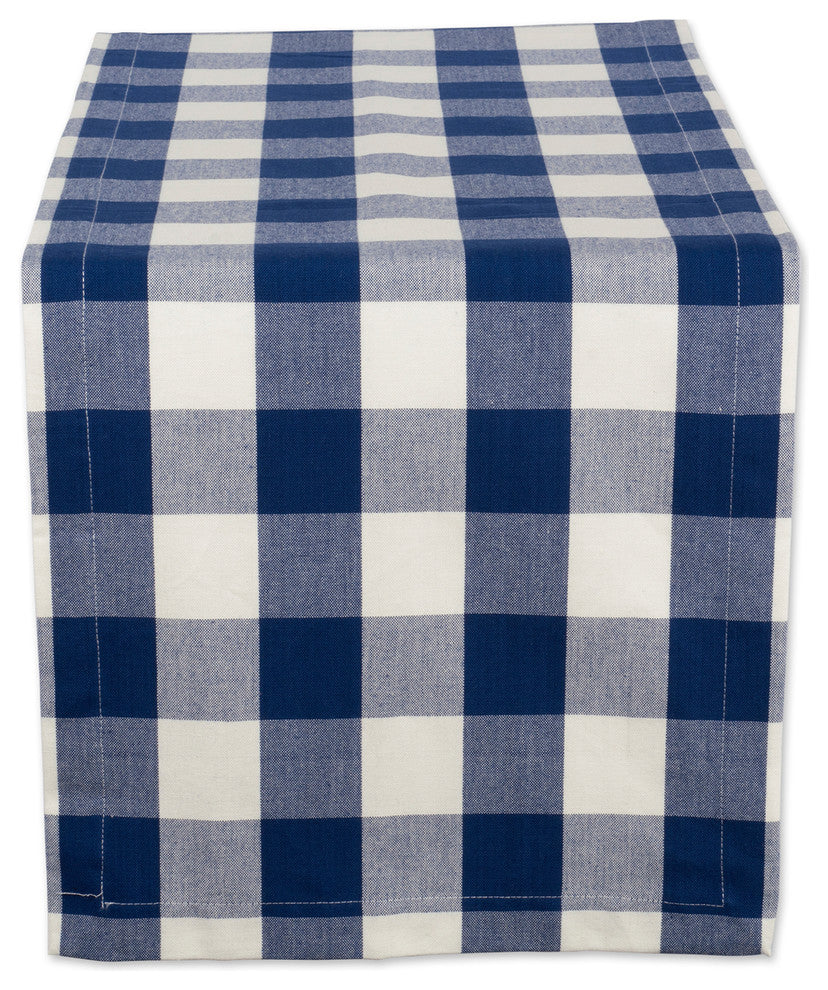 DII Navy Buffalo Check Table Runner