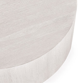 Layne 42" Round Coffee Table With Casters by Kosas Home, White Wash