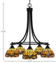Paramount 5-Light Chandelier, Matte Black, 7" Amber Dragonfly Art Glass
