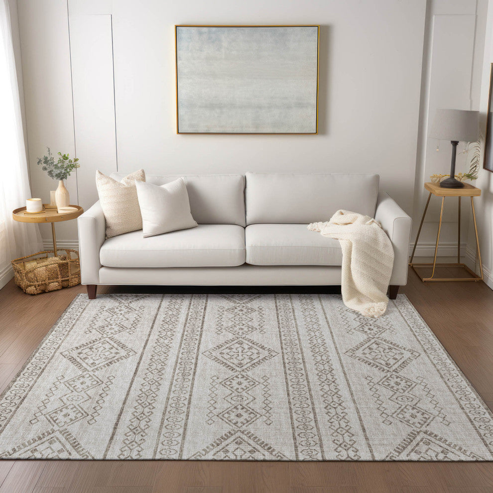 Indoor/Outdoor Sedona SN14 Putty Machine Washable 8' x 10' Rug