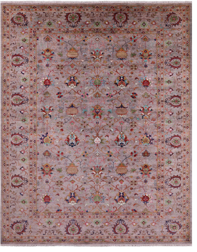 Hand Knotted Persian Tabriz Wool Rug 9' 0" X 11' 7" - Q12912