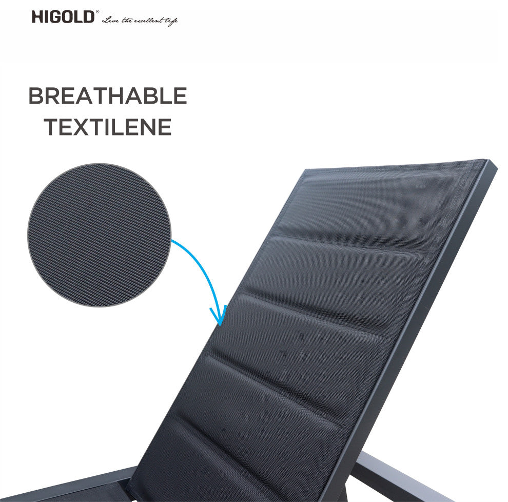 HIGOLD 6977 Emoti  Mesh Outdoor Chaise Lounge Set of 2,Aluminum