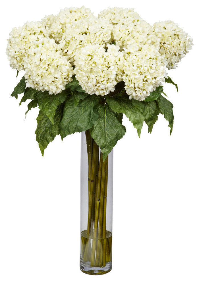 Hydrangea Silk Flower Arrangement, White