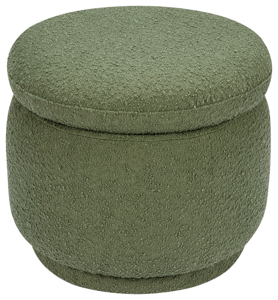 Enoki Storage Ottoman, Boucle, Olive Boucle