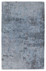 Ballare Handmade Abstract Blue/ Gray Area Rug 5'X8'