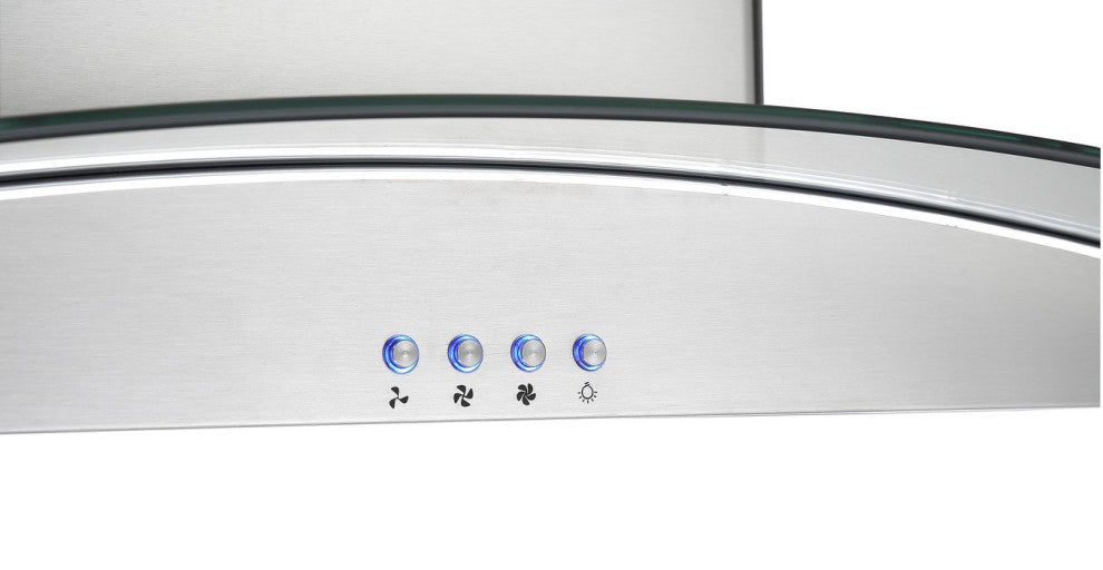 36" Island Glass Range Hood, Stainless Steel
