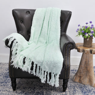 Fluffy Knitted Throw, Harbor Gray, 50"x60"