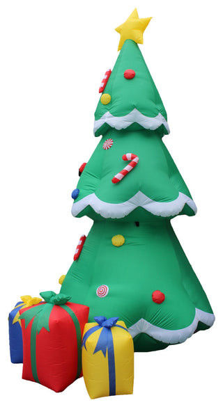 12' Tall Huge Christmas Tree With Star & Gift Boxes Lighted Party Decoration