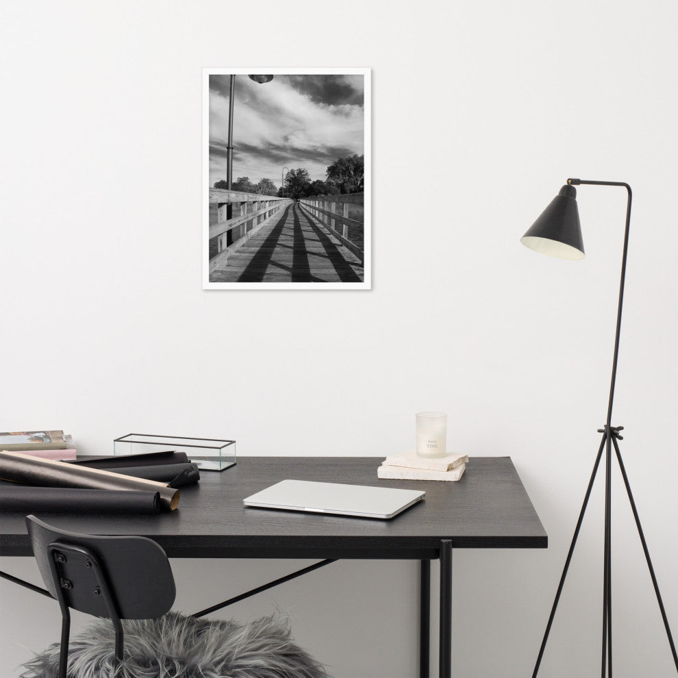Follow the Lines Rural Landscape Framed Photo Paper Wall Art Prints, White, 18" X 24"
