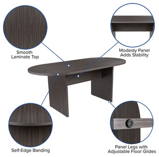 Gray Oval Conference Set