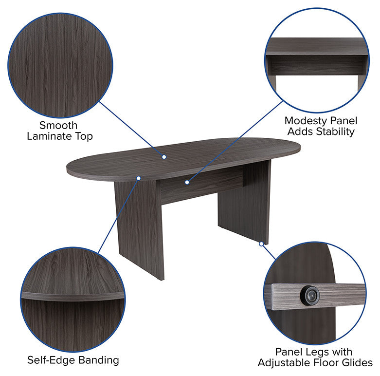 Gray Oval Conference Set