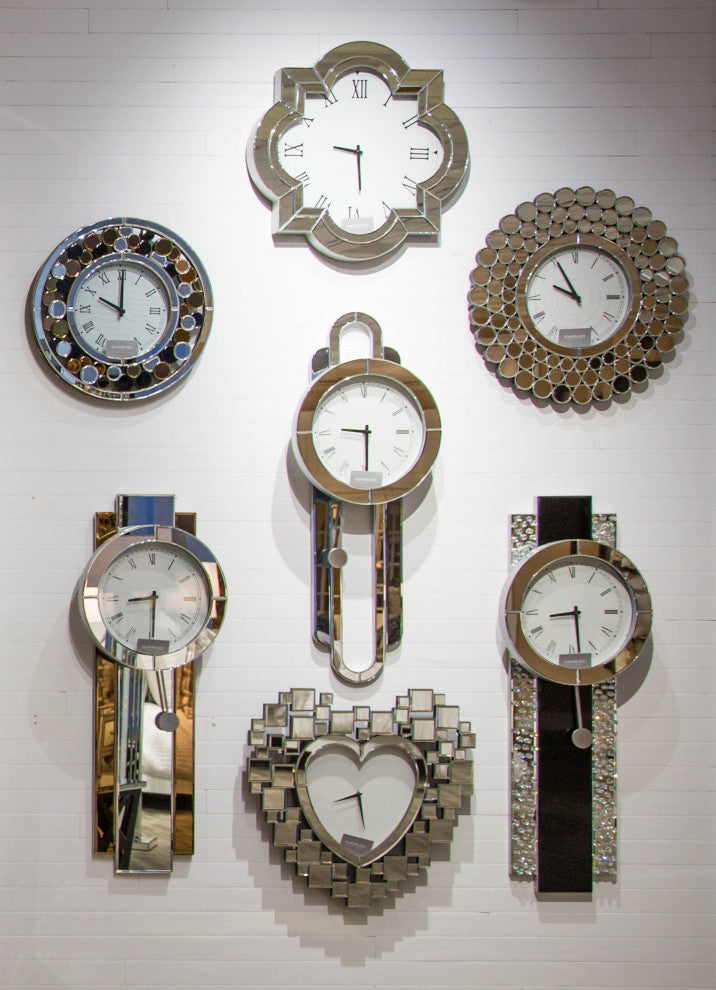 Montreal Round Mosaic Mirrored Wall Clock