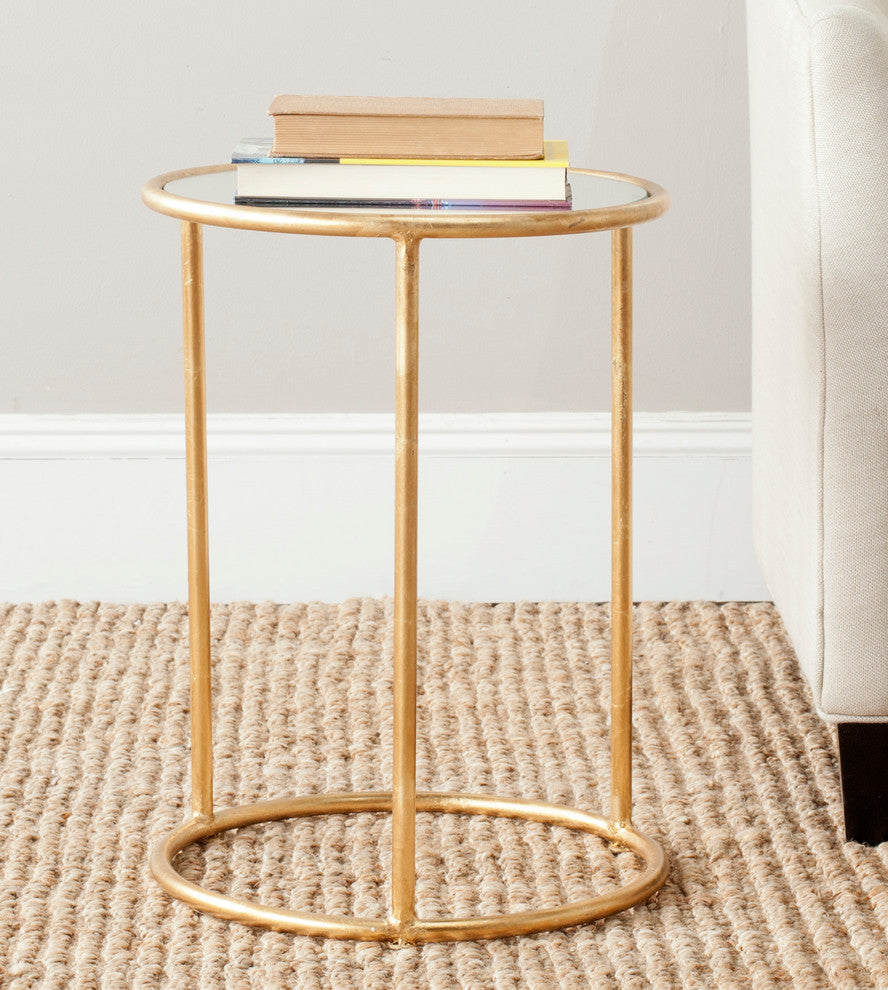 Safavieh Shay Accent Table, Gold, Mirror Top