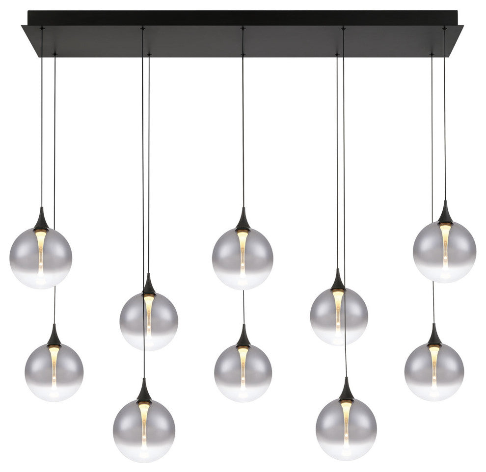 Iissa 10L 47" Black Smoke Chandelier