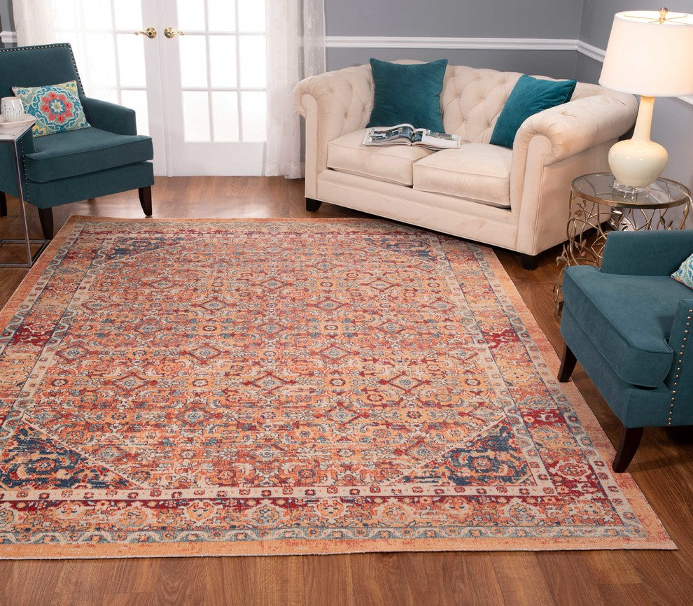 Noori Rug Low-Pile Garry Orange/Red Rug