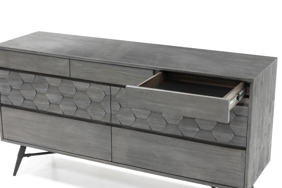 Makena 6 Drawer Dresser in Grey Acacia Wood