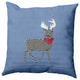 Merry Deer Decorative Throw Pillow, Blue, 18"x18"