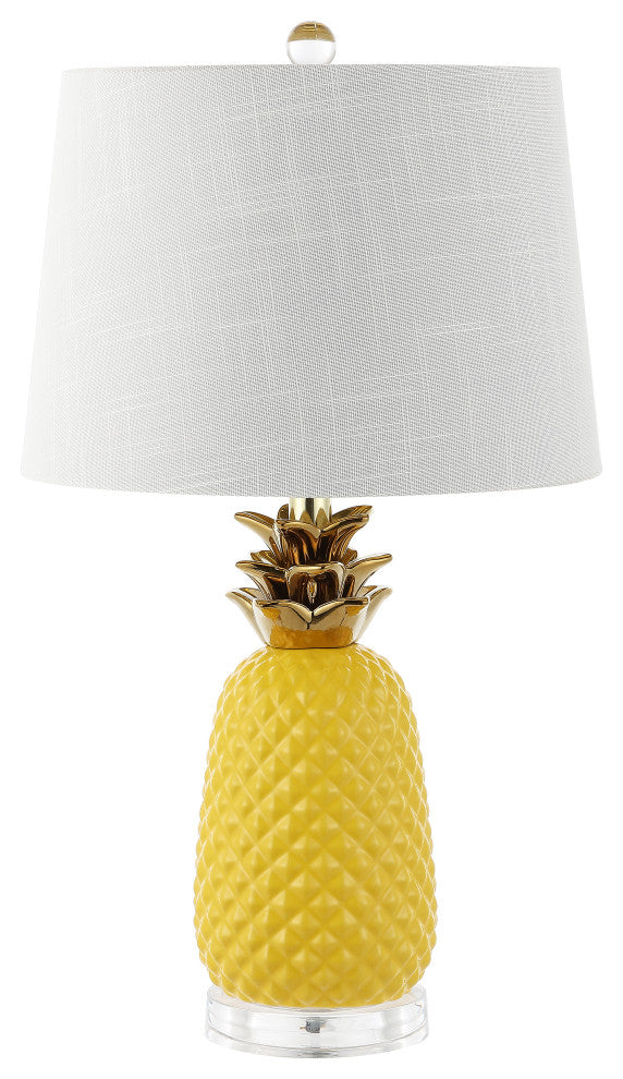 Pineapple 23'' Classic Vintage Ceramic LED Table Lamp, Yellow