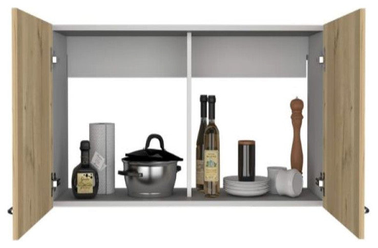 Wall Cabinet Toran, Kitchen, White / Light Oak