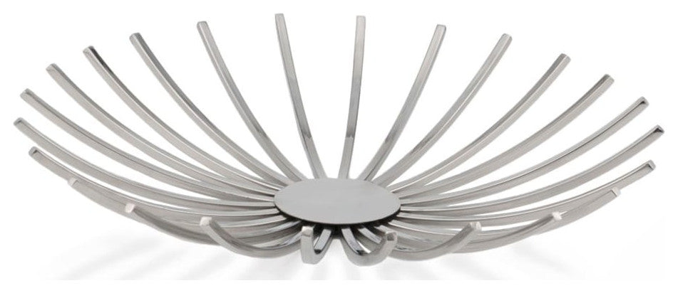 Shiny Silver Open Spike Centerpiece Bowl