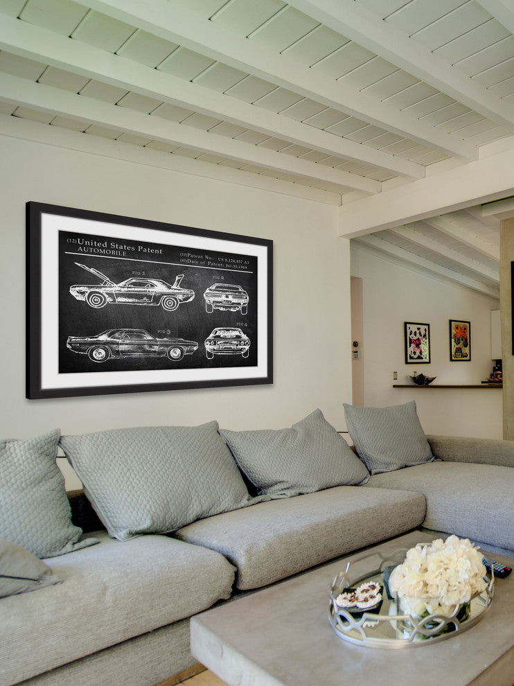 "1969 Boss Mustang" Framed Painting Print, 45"x30"