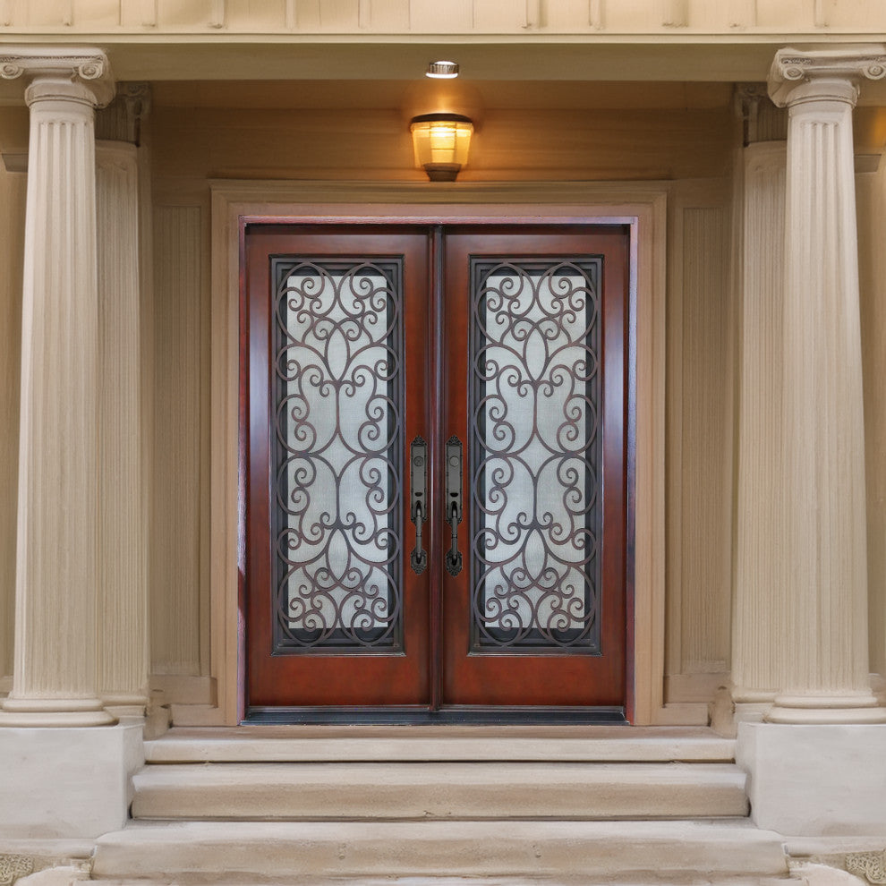 Exterior Front Entry Composite Double Door 60"x80" Right Opening Inward