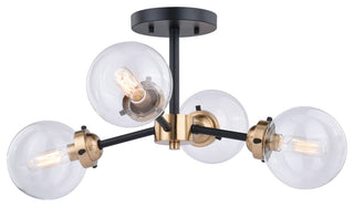 Orbit 20" Semi-Flush Mount Muted Brass and Oil Rubbed Bronze