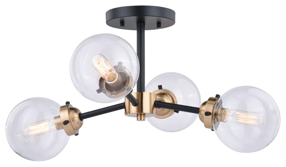 Orbit 20" Semi-Flush Mount Muted Brass and Oil Rubbed Bronze