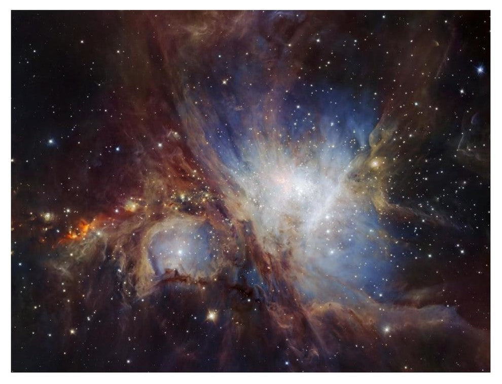 "Deep infrared view of the Orion Nebula from HAWK-I" Paper Art, 50"x38"
