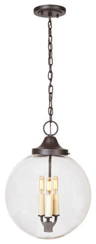 Three Light Hanging Boston Pendant, Oil Rubbed Bronze