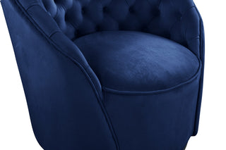 Alessio Velvet Upholstered Accent Chair, Navy