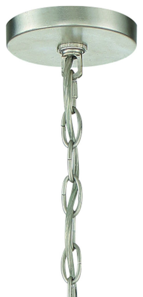 Crystorama LUC-A9068-SA, 8-Light Chandelier, Antique Silver