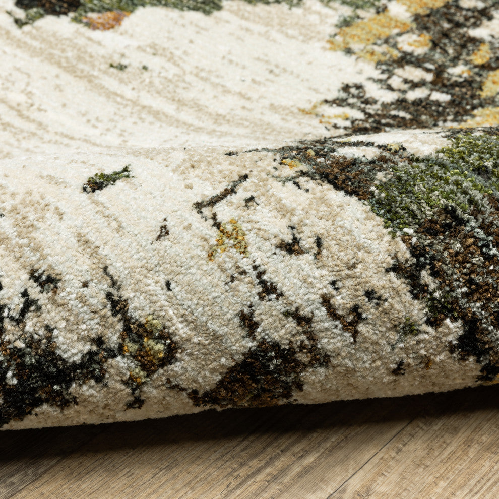 Elements Marble Beige/Charcoal Area Rug, 8'6"x11'7"