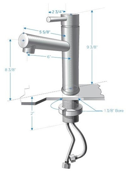 Fresca Savio Single Hole Mount Bathroom Vanity Faucet-Brushed Nickel