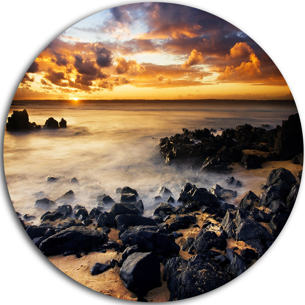 Beautiful Sunset At Philip Island, Round Wall Art Landscape, 23"