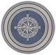 8" Round Navy Nautical Indoor Outdoor Area Rug