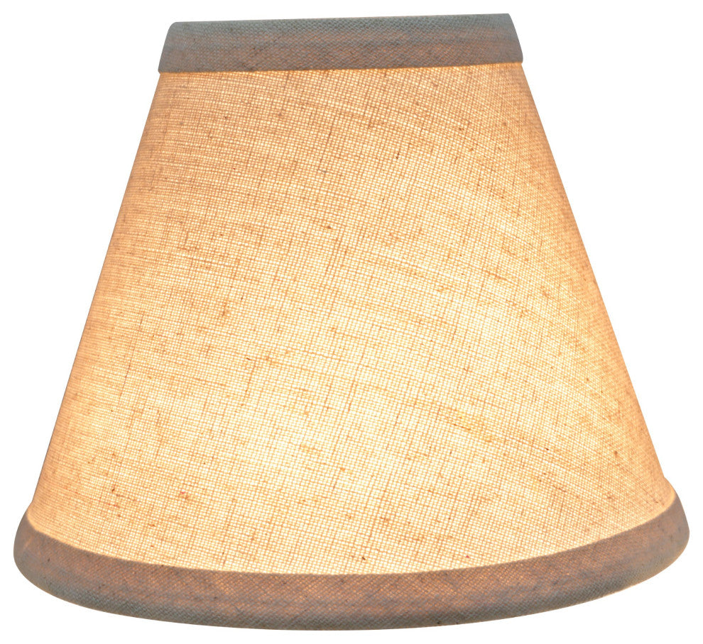 32101-5 Small Hardback Empire Chandelier Clip On Lamp Shade Oatmeal 3"x6"x5"