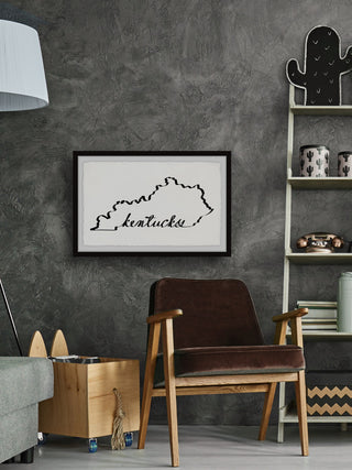 "Kentucky Outline" Framed Painting Print, 12x8
