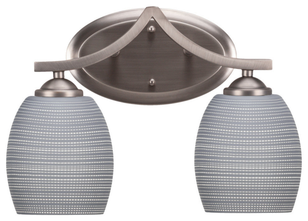 Zilo 2 Light Bath Bar Shown, Graphite Finish With 5" Gray Matrix Glass