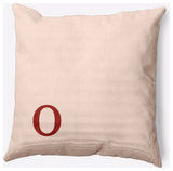 18" x 18" Modern Monogram Indoor/Outdoor Polyester Throw Pillow, Maple Red