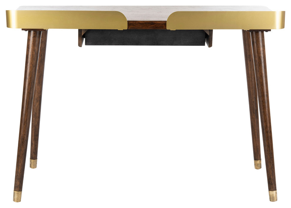 Safavieh Parker Drawer Desk, Walnut, Gold
