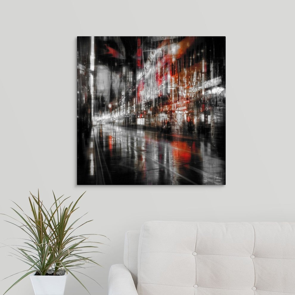 "City At Night V" Wrapped Canvas Art Print, 24"x24"x1.5"