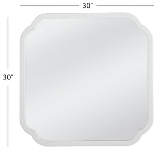 Flora Square Wall Mirror - White