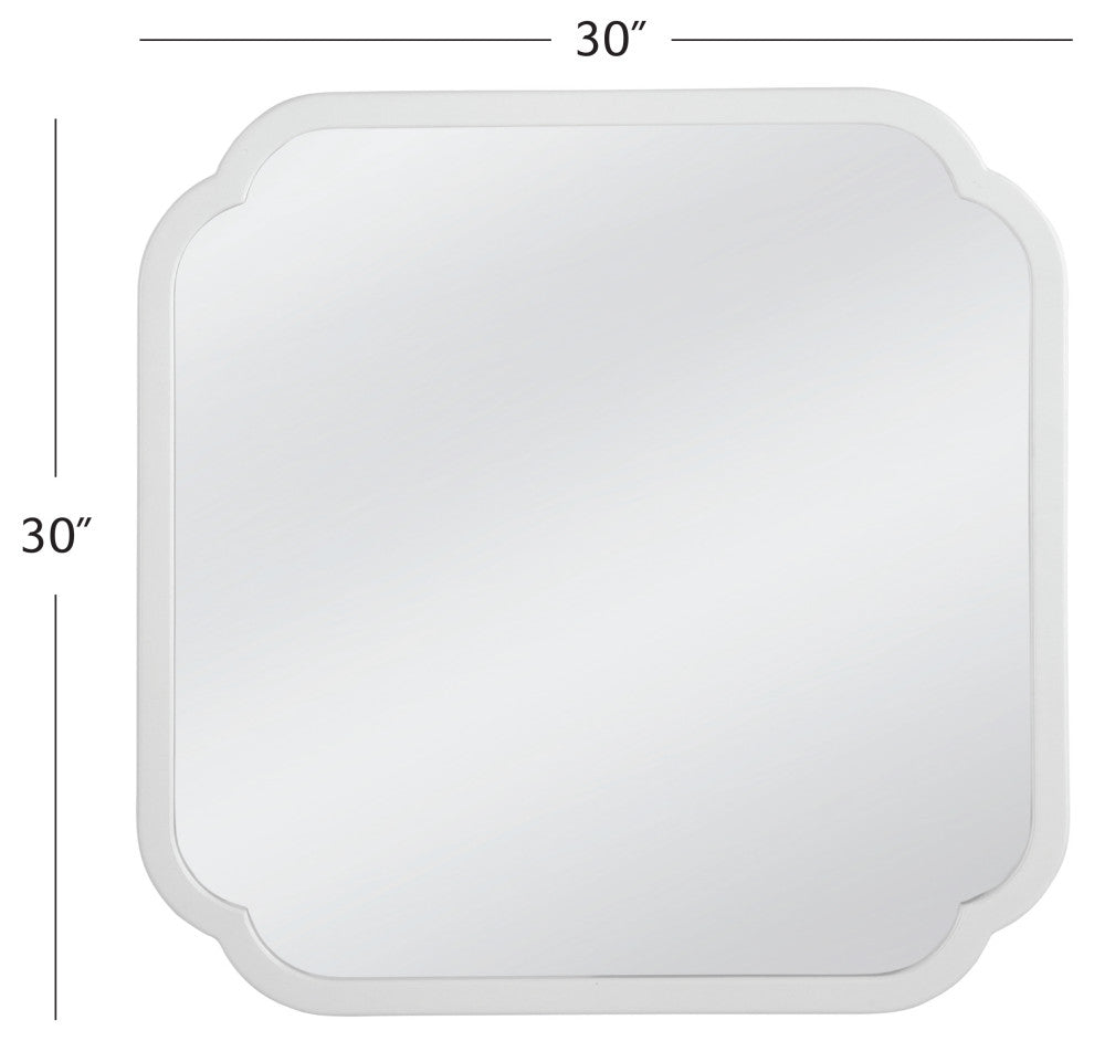 Flora Square Wall Mirror - White