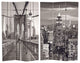 6' Tall Double Sided Black and White New York Bridge Canvas Room Divider