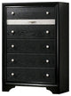 Chest with Silver Trim Accent and 1 Jewelry Drawer, Black
